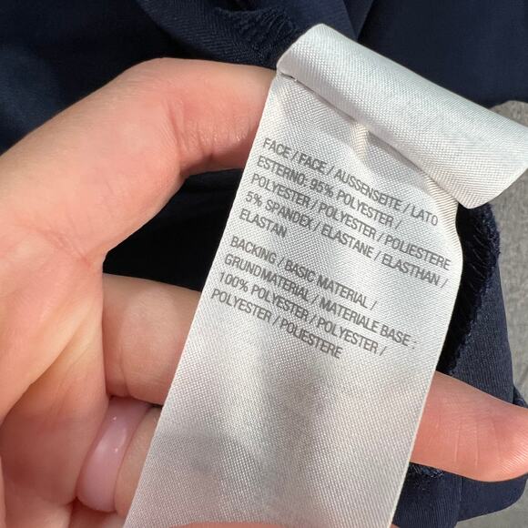 GRAVER Susan Graver LK Fuston 3/4 Sleeve Cutaway Hem Blazer Navy Small - Picture 9 of 10